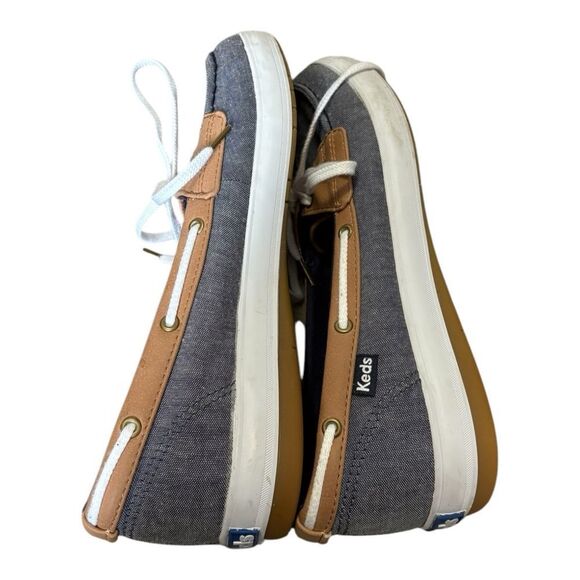 Keds Loafer Shoes Dream Foam Memory Women's 7.5 Tan Denim Slip-on Boat - Picture 3 of 6